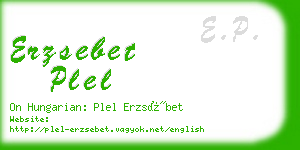 erzsebet plel business card